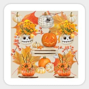 Halloween Pumpkin Pattern Sticker